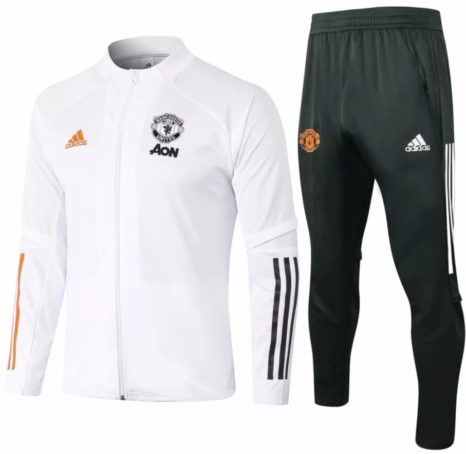 Kit treinamento oficial Adidas Manchester United 2020 2021 Branca